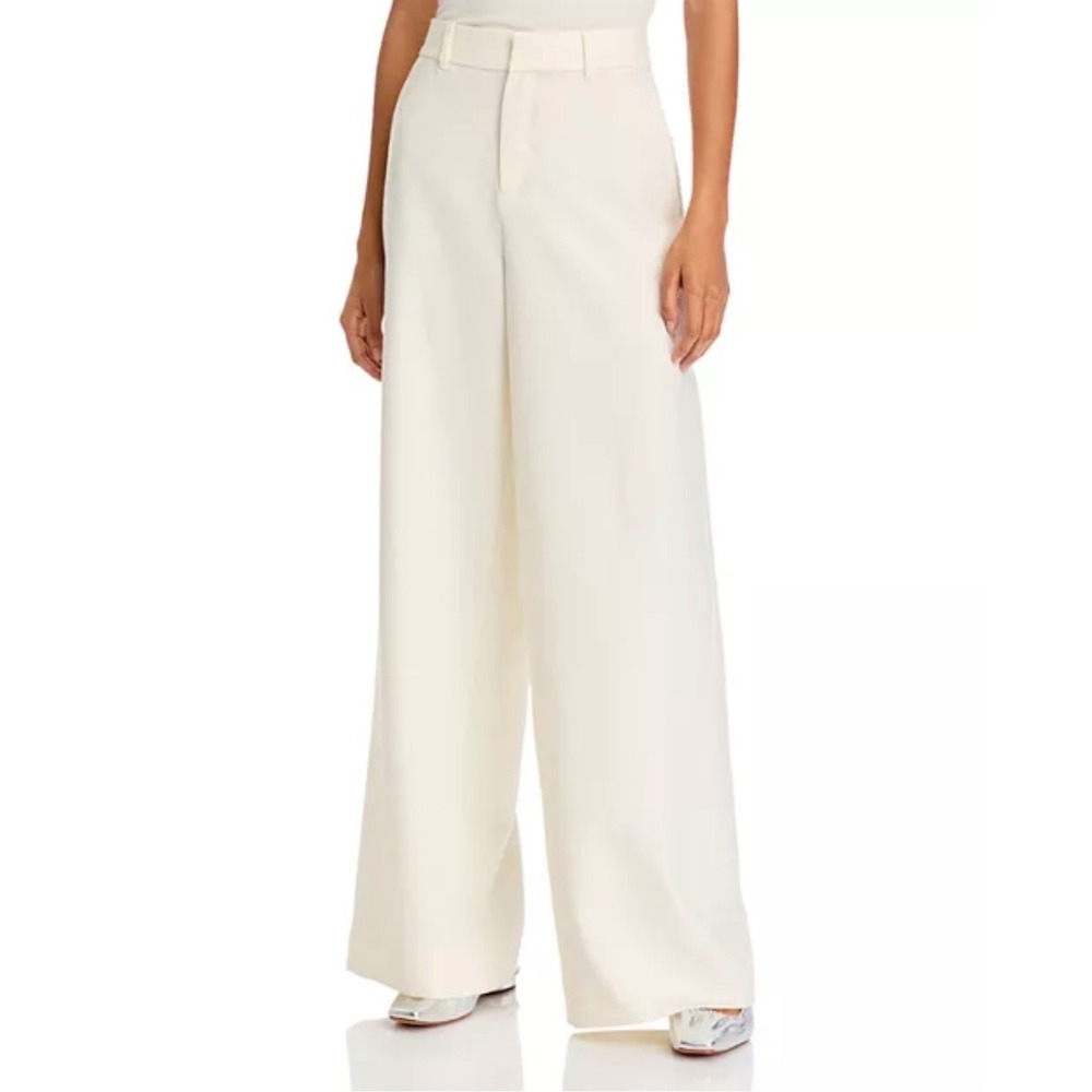 LoveShackFancy Cream Samuela High Rise Wide Leg Trousers Womens Size 6 Pants NWT